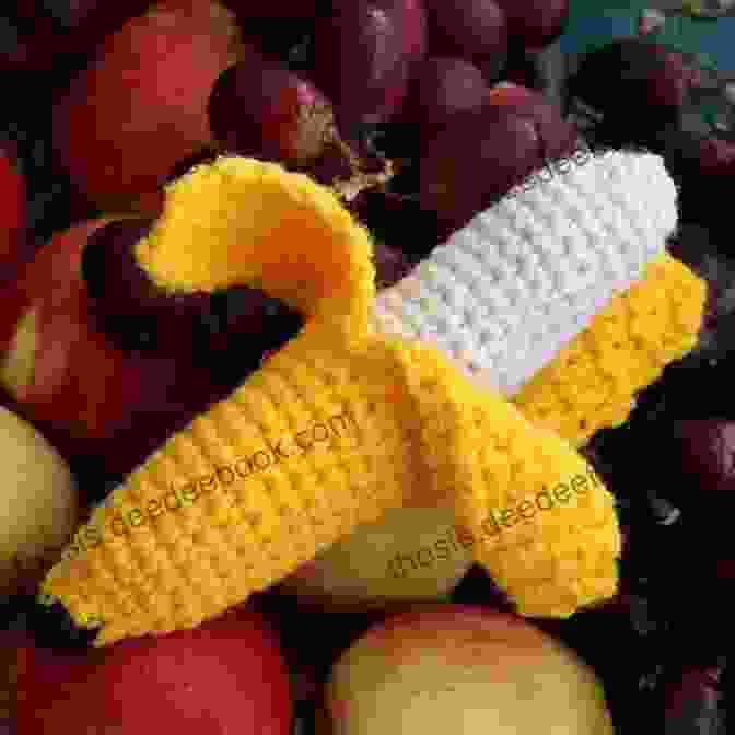 A Collection Of Adorable Crocheted Fruits, Including Strawberries, Bananas, And Oranges Cute Fruits Vegetables Crochet Patterns: Easy To Follow Templates And Detailed Instructions: Fruits Vegetables Crochet Guide