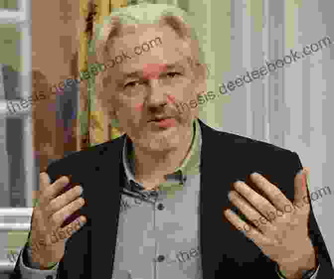 A Portrait Of Julian Assange, The Founder Of WikiLeaks, With A Serious Expression And Piercing Gaze. In Defense Of Julian Assange