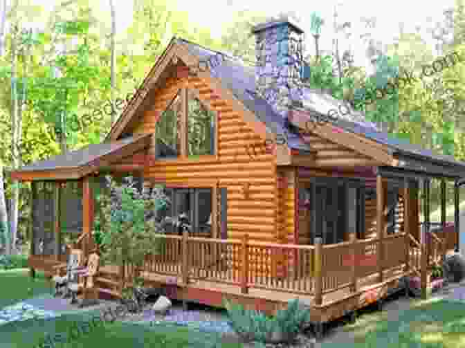 A Stunning Log Cabin With A Wrap Around Porch And A Towering Stone Chimney Log Cabin Variations Angela Davids
