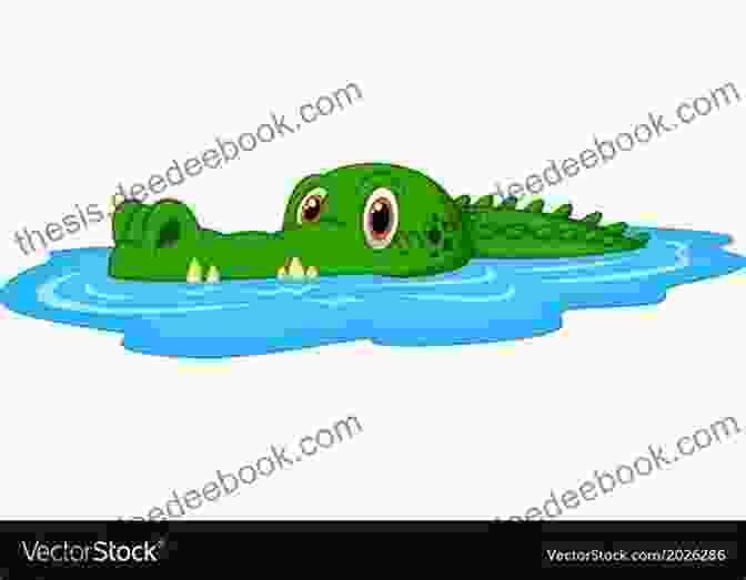 An Illustration Of Lavita The Crocodile Swimming In A River. Lavita: 3 Stories: Lavita The Little Owl Lavita The Crocodile Lavita The Fairies