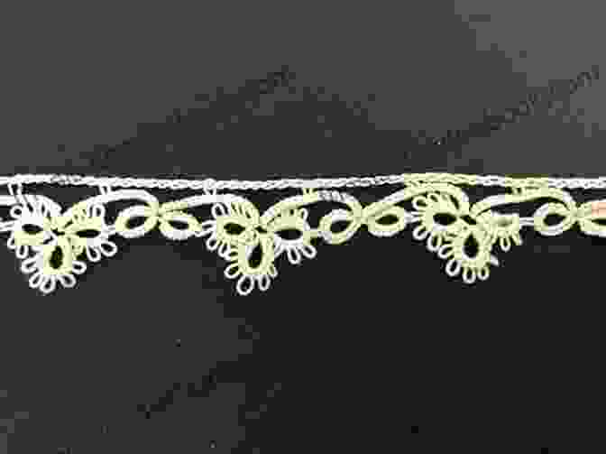 Image Of A Lace Edging Featuring An Elegant Border Of Tatted Square Motifs, Adding A Delicate Touch To A Lace Tablecloth. HAPPY TATTING: Square Motifs In Tatted Lace