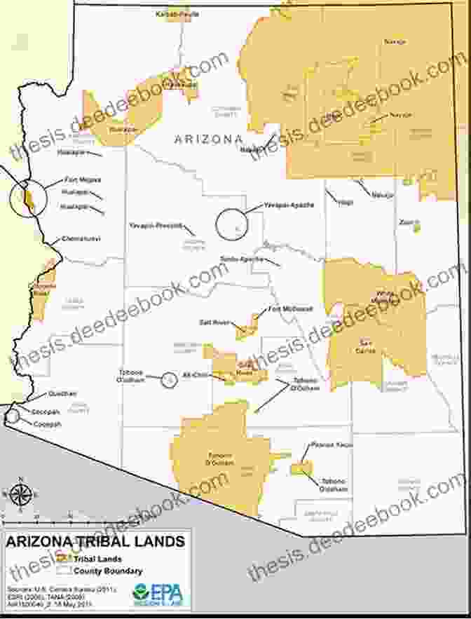 Map Of Arizona With White Mountain Apache Reservation Highlighted Myths And Tales Of The White Mountain Apache