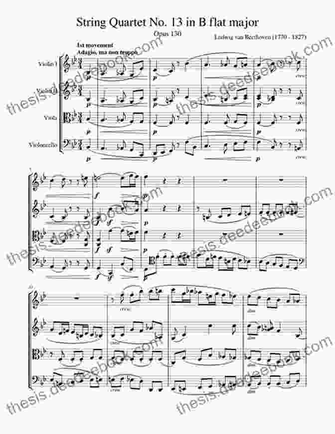 Musical Score Of The First Movement Of String Quartet No. 13 In B Flat Major, Op. 130 The Galitzin Quartets Of Beethoven: Opp 127 132 130 (Princeton Legacy Library)